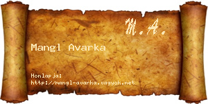 Mangl Avarka névjegykártya